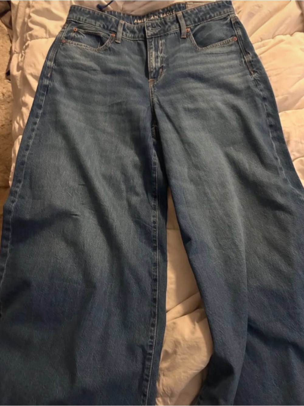 NWT American Eagle Outfitters Dreamy Drape Strigid A-Line Fit Jeans - Blue - Picture 2 of 4